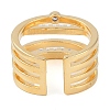 Brass Micro Pave Clear Cubic Zirconia Open Cuff Ring RJEW-Q819-03G-2