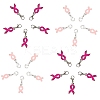 October Breast Cancer Pink Awareness Ribbon Alloy Enamel Pendants ENAM-SC0001-69-1
