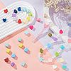 96Pcs 24 Colors Heart Food Grade Eco-Friendly Silicone Beads SIL-PH0001-30-3