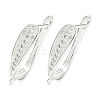 Brass Micro Pave Clear Cubic Zirconia Hoop Earring Findings KK-H532-16S-1