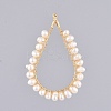 Natural Cultured Freshwater Pearl Pendants X-PALLOY-JF00415-2