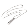 Non-Tarnish 304 Stainless Steel Ball Chain Rectangle Pendant Necklaces NJEW-K273-05P-3