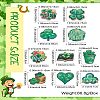 20Pcs 10 Styles Single Face Printed Clover Wood Big Pendants WOOD-CJ0001-80-8