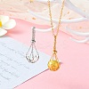 2Pcs 2 Colors Brass Pearl Cage Pendant Mounting KK-CJ0002-15-6