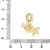 Brass Micro Pave Clear Cubic Zirconia Pendants KK-A263-01B-G-3