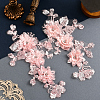 2Pcs 2 Styles Polyester Silk Lace Cloth Patches DIY-CY0002-01-5