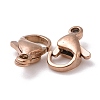 Ion Plating(IP) 304 Stainless Steel Lobster Claw Clasps STAS-H353-C-02RG-2