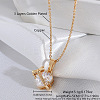 Brass Clear Resin Bowknot Heart Pendant Necklaces for Women FS-WG476F5-17-1