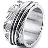 Retro Rotatable 304 Stainless Steel Finger Rings FS-WG84C22-05-1