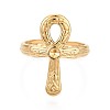 Ankh Cross 304 Stainless Steel Open Cuff Ring Components Ion Plating(IP) STAS-N108-60G-2