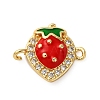 Brass Micro Pave Clear Cubic Zirconia Fruit Connector Charms KK-I276-15G-B01-1