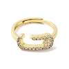 Rack Plating Brass Micro Pave Cubic Zirconia Adjustable Rings RJEW-D025-13G-2