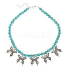 Alloy & Synthetic Turquoise Pendant Pumpkin Beaded Necklaces for Women FS-WGFCE16-04-2