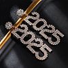 Brass Rhinestone Stud Earrings LS-EJEW-Q012-01G-1