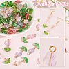 70Pcs 7 Colors Glass Pendant PALLOY-AB00157-4