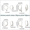 80Pcs 4 Styles 304 Stainless Steel Leverback Earring Findings STAS-AR0002-38-2