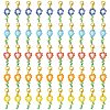 50Pcs 5 Colors Flower Glass Seed Bead Pendant Decorations HJEW-CJ0001-09-1