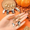 Halloween Skeleton Alloy Enamel Pendant Decoration HJEW-YW00033-01-5