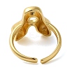 Initials Brass Open Cuff Ring for Women RJEW-N046-02A-G-3