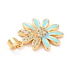 Real 18K Gold Plated Brass Micro Pave Cubic Zirconia Pendants ZIRC-L100-087G-05-3