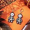 MIYUKI Delica Beads Beaded Skeleton Leverback Earrings EJEW-MZ00580-1