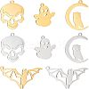 8Pcs 8 Style 201 Stainless Steel Pendants STAS-UN0034-66-1