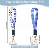 2Pcs 2 Colors Nylon Hand Wrist Lanyard for Phone Decoration Key Chain FIND-GO0001-01B-2