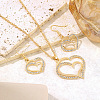Heart Alloy Crystal Rhinestone Pendant Necklace & Dangle Earring Sets FS-WG8597C-01-2