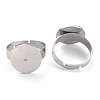Tarnish Resistant Adjustable 304 Stainless Steel Rings Components X-STAS-O146-01P-2