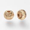 Brass Corrugated Beads KK-S314-4mm-13G-1