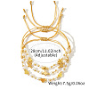 3Pcs Cross Adjustable Plastic Imitation Pearl Braided Bead Bracelets for Women OW3783-4-5
