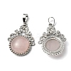 Natural Rose Quartz Pendants G-P498-01P-02-2