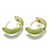 Brass Huggie Hoop Earrings EJEW-S209-01C-4