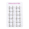 Non-Tarnish Sand Flash 304 Stainless Steel Hoop Earrings for Women EJEW-M001-03P-3