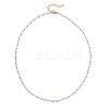 Handmade Faceted Rondelle Glass Beaded Link Chain Necklaces NJEW-JN05744-02-3