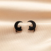 Stainless Steel Moon & Cat Shape Stud Earrings PW-WG97D36-04-1