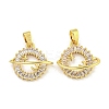 Planet Rack Plating Brass Clear Cubic Zirconia Pendants KK-M291-09G-1