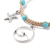 Synthetic Turquoise Braided Bead Bracelet BJEW-JB07988-4