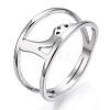 Non-Tarnish 304 Stainless Steel High-Heeled Shoes Adjustable Ring for Women RJEW-T027-07P-1