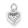 Brass Micro Pave Clear Cubic Zirconia Charms X-ZIRC-P060-41P-2