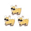 Rack Plating Alloy Enamel Pendants ENAM-S122-90-1