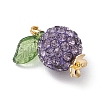 Pave Disco Ball Beads with Transparent Acrylic Charms and 304 Stainless Steel Bead Caps and Brass Ball Head pins Pendants PALLOY-TA00243-4