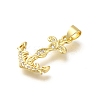 Rack Plating Brass Micro Pave Cubic Zirconia Pendants KK-Z086-68G-04-2