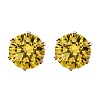 Flat Round Brass Micro Pave Cubic Zirconin Stud Earrings EJEW-D318-04G-4