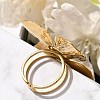 Flower Stainless Steel Open Cuff Ring for Women LS-RJEW-R006-02G-3