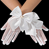 Polyester Bride's Lace Gloves AJEW-WH20120-23C-7