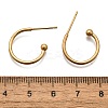 304 Stainless Steel C-shaped Hoop Circle Ball Stud Earrings X-STAS-K204-04G-3