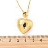 201 Stainless Steel Textured Love Heart Pendant Necklaces for Women NJEW-Z069-01G-03-5