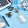 3Pcs 3 Style Graduation Theme Felt Plastic Retractable Badge Reel JEWB-UN0001-02-6