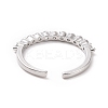 Clear Cubic Zirconia Open Cuff Ring RJEW-I094-09P-3